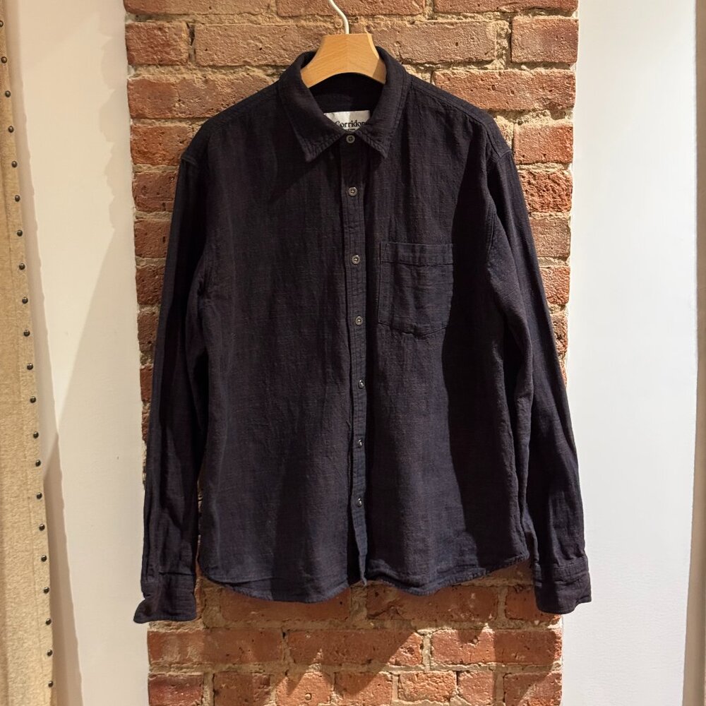 Corridor Slub Delave Shirt - Mens Large - Navy
